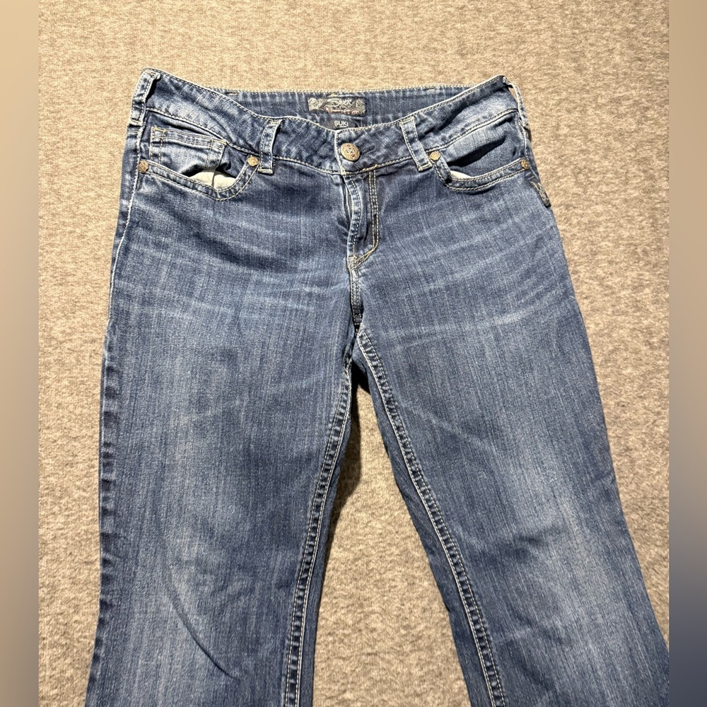 Silver Suki jeans womens 32x32 blue Bootcut western stretch distressed - Picture 2 of 13